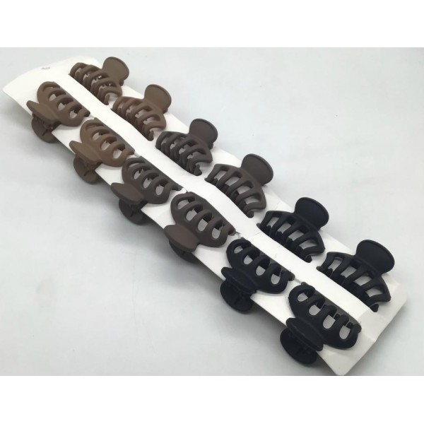 Fashion Alley Random Shape Matt Hair Claw ( Pack of 12 )