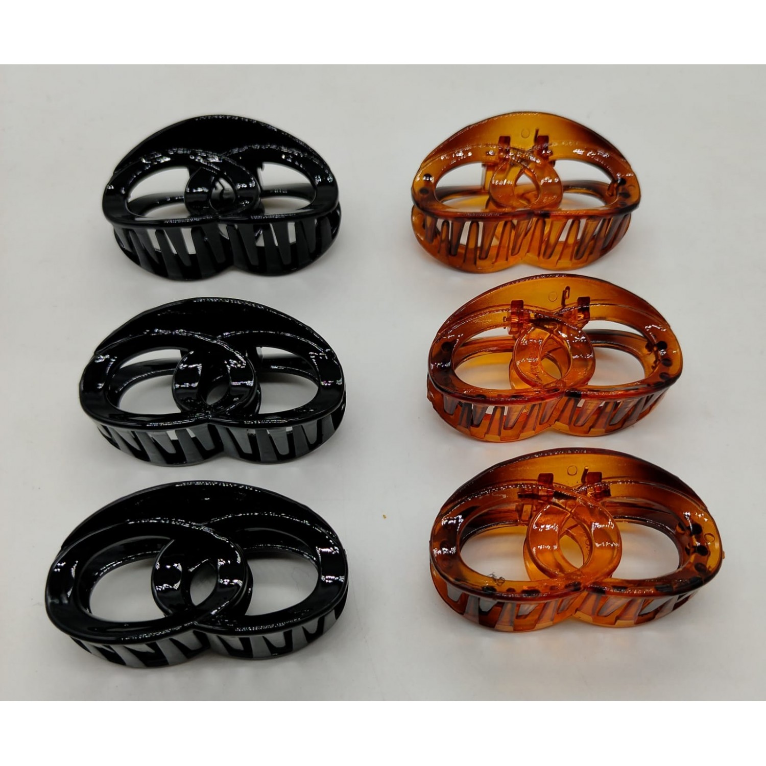 Fashion Alley Shell Black Hair Claw [Pack Of 12]