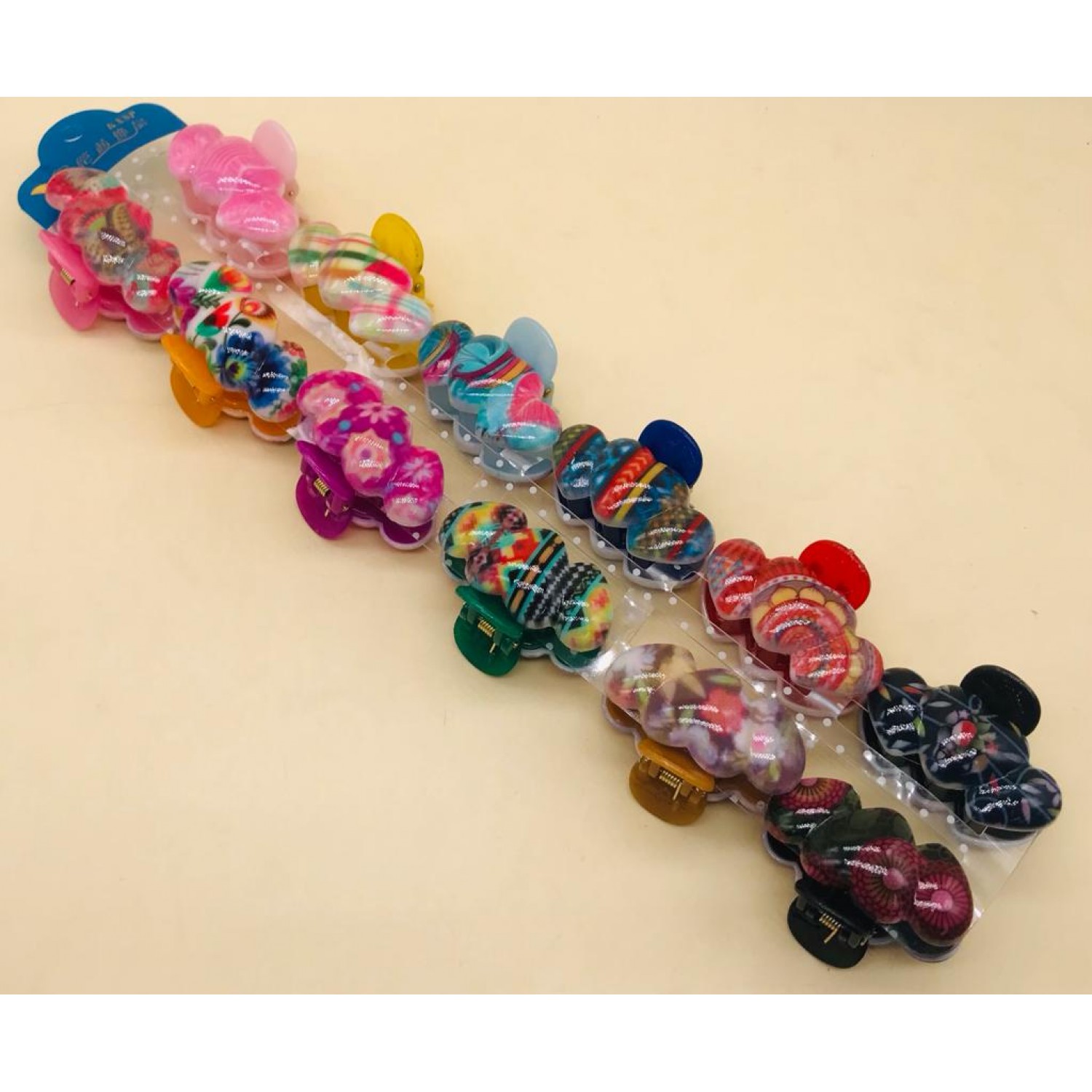 Fashion Alley Random Print Hair Claw ( Pack of 12 ) Fashion Alley Random Print Hair Claw ( Pack of 12 )