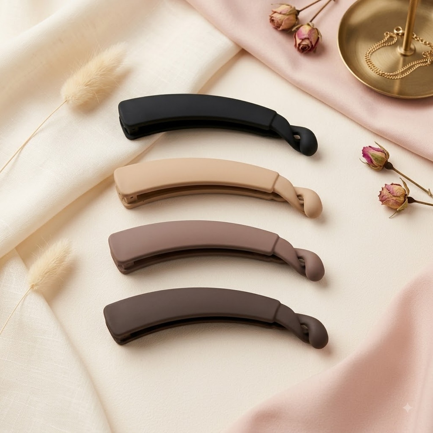 Fashion Alley Cm 10  Matte Banana Hair Clip for women Pack Of 12