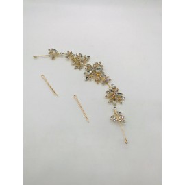 Fashion Alley Stone Tiara ( Golden silver copper ) mix colour ( pack of 12 )