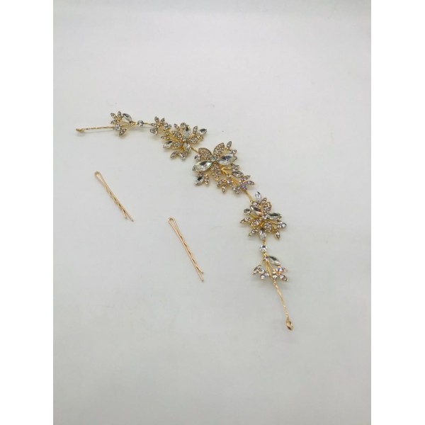 Fashion Alley Stone Tiara ( Golden silver copper ) mix colour ( pack of 12 )