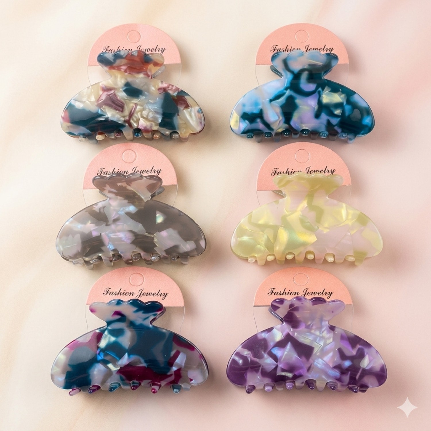 Fashion Alley 9 CM Hair Claw For Women Pack Of 12