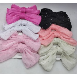 Fashion Alley Organza Bow Hair Pin For Women [Pack Of 12]