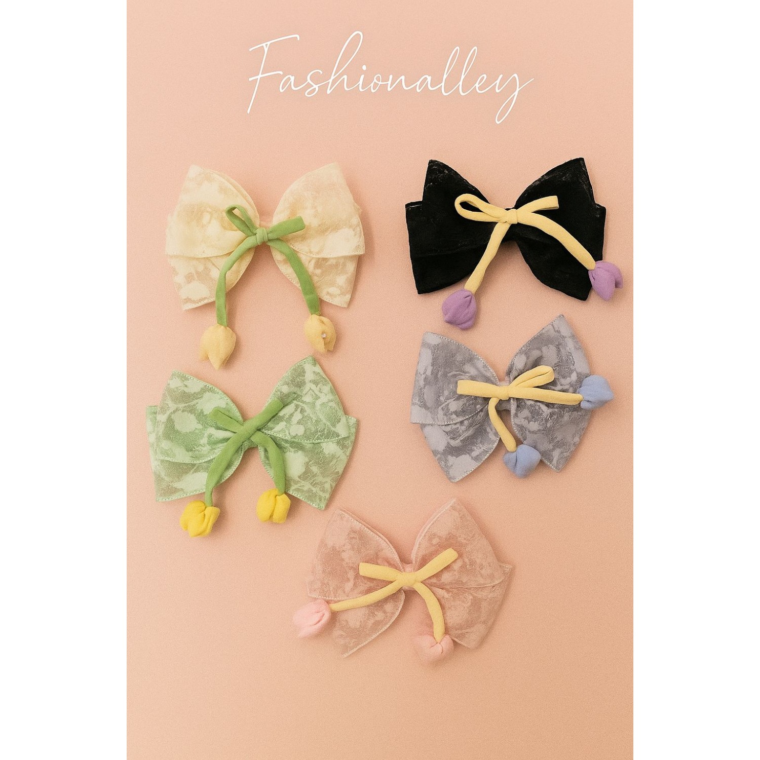 Fashion Alley Bow Hair Pin For Women Pack Of 5 Pc Fashion Alley Bow Hair Pin For Women Pack Of 5 Pc
