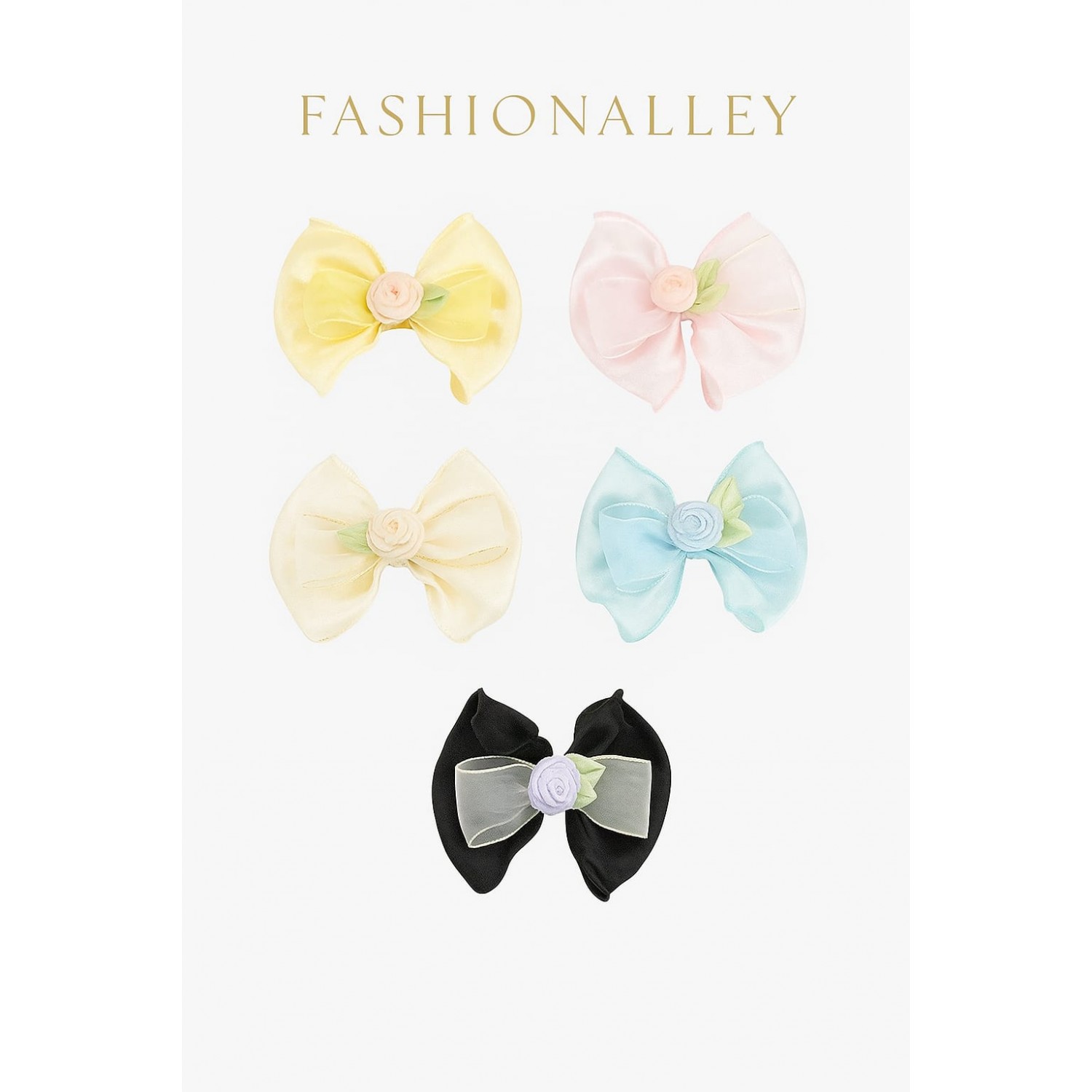 Fashion Alley Bow Pin For Women Pack Of 5 Pc