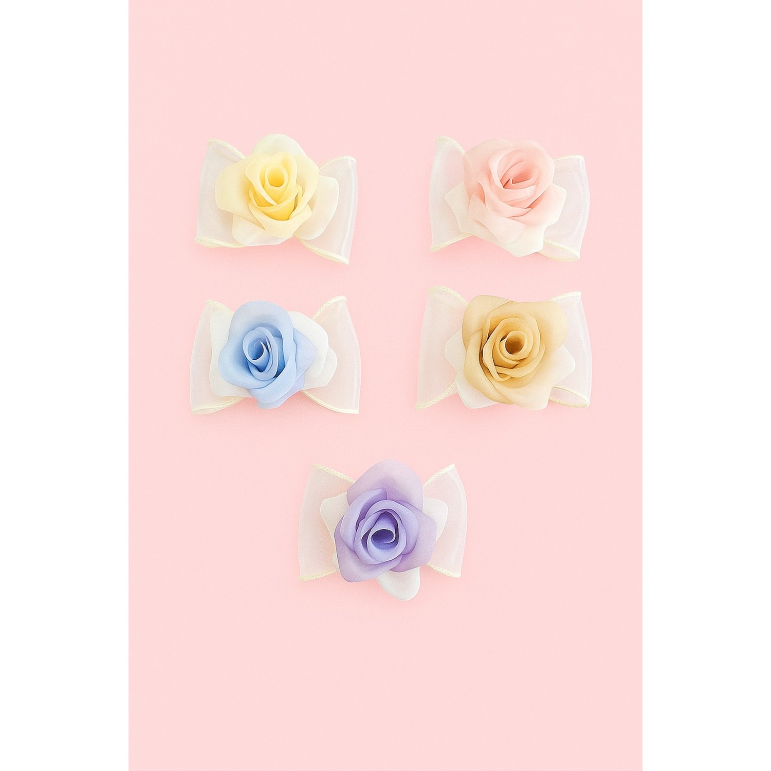 Fashion Alley Flower Design Bow Hair Pin For Women Pack Of 5 Pc