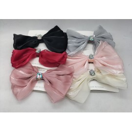 Fashion Alley Organza Bow Hair Pin For Women [Pack Of 12]