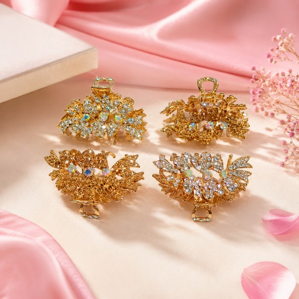 Fashion Alley 7 CM Metal Hair Claw For Women [Pack Of 12]