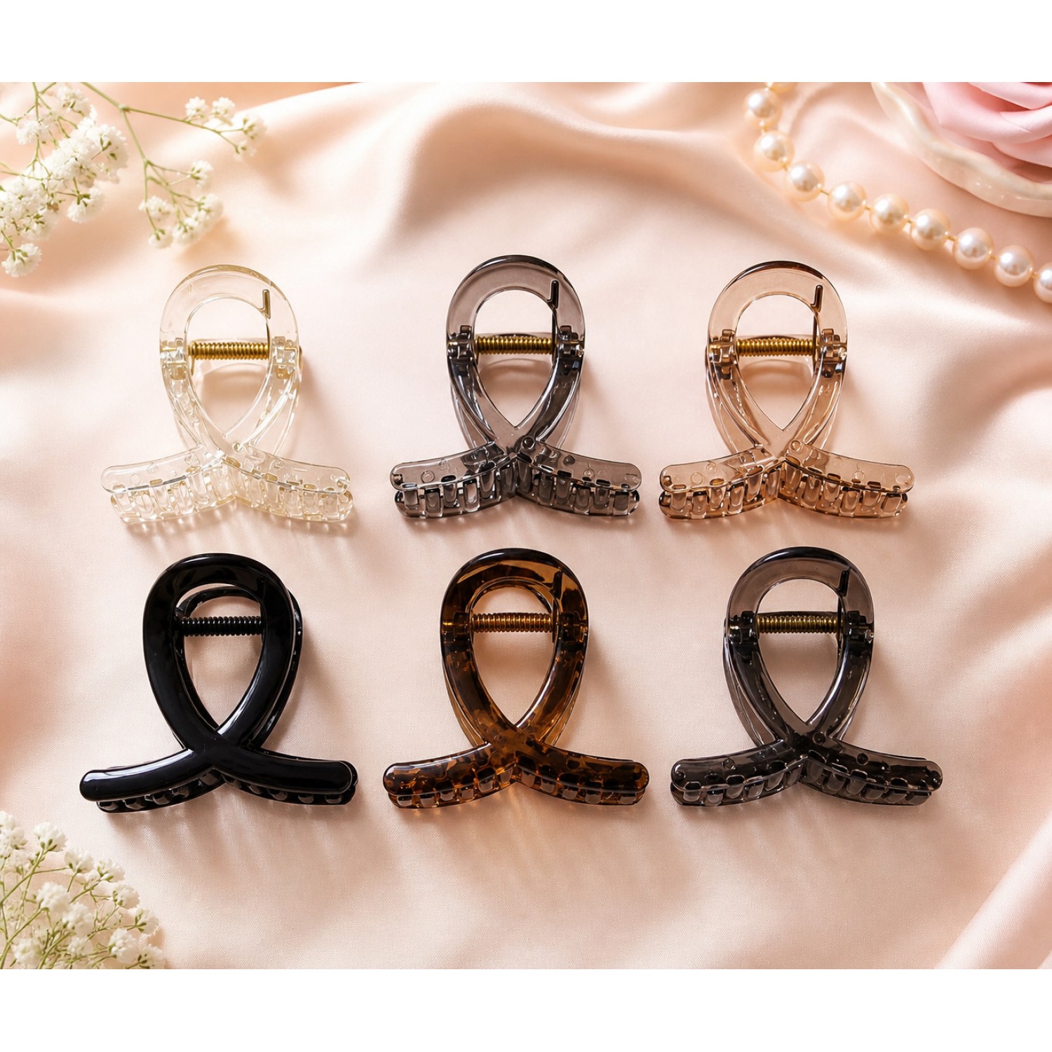 Fashion Alley 6 Cm Korean Hair Claw For Women Pack Of 12 Pc