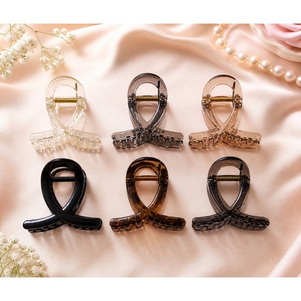 Fashion Alley 6 Cm Korean Hair Claw For Women Pack Of 12 Pc