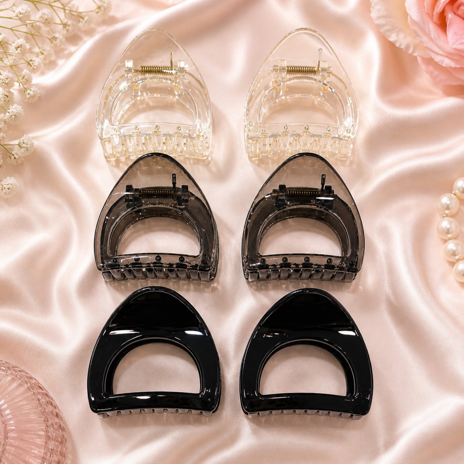 Fashion Alley 6.5 Cm Korean Hair Claw For Women Pack Of 12 Pc