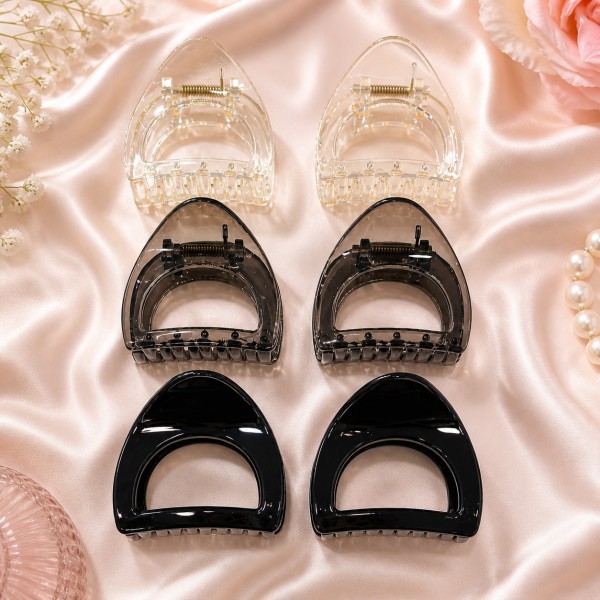 Fashion Alley 6.5 Cm Korean Hair Claw For Women Pack Of 12 Pc