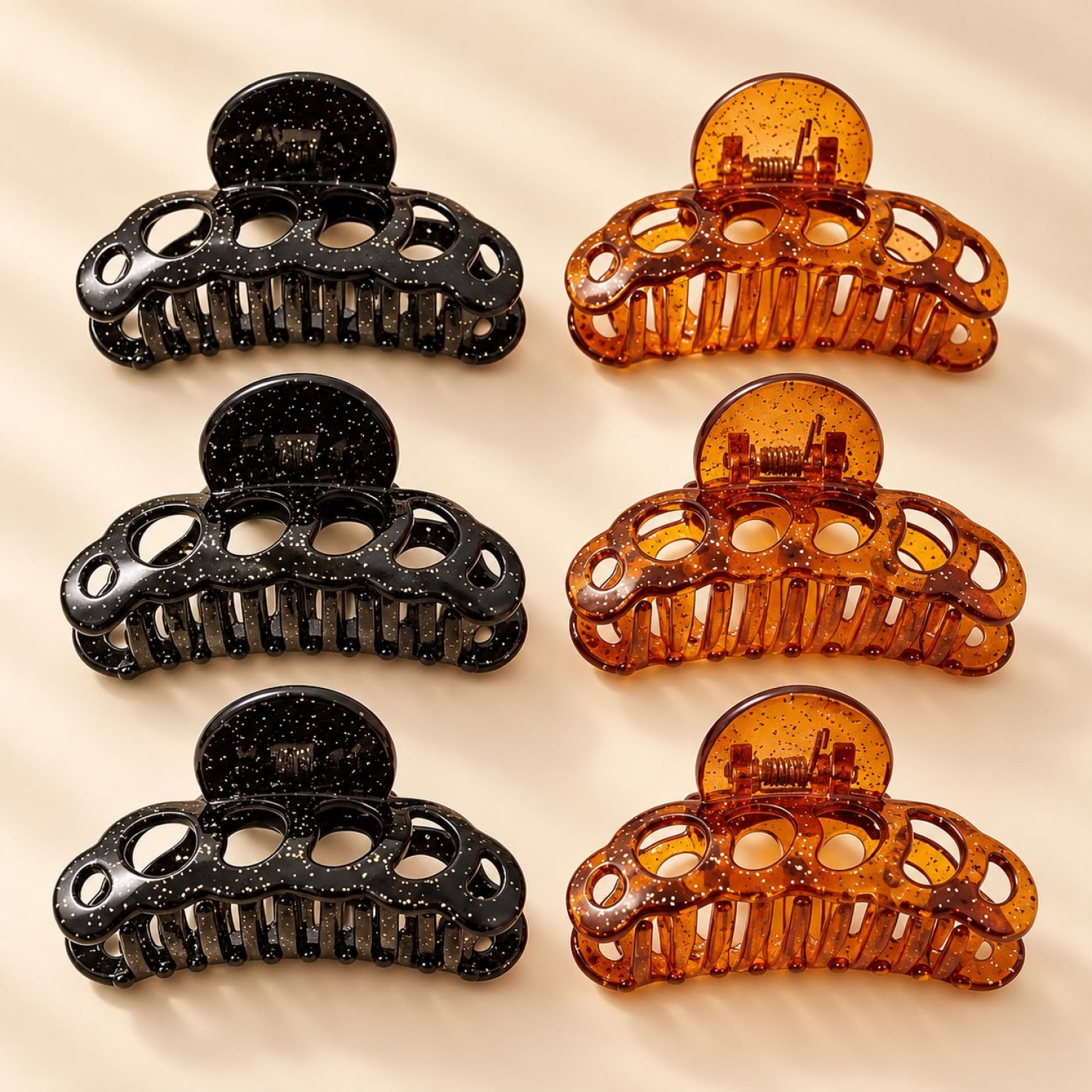 Fashion Alley 7Cm Shell Black Hair Claw [Pack Of 12]