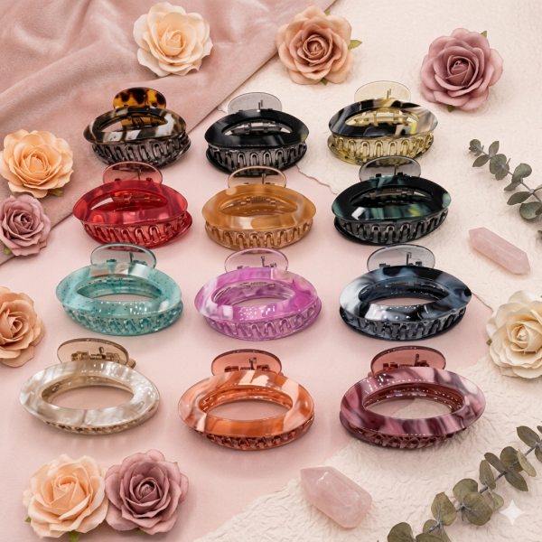 Fashion Alley 6 CM Hair Claw For Women Pack Of 12