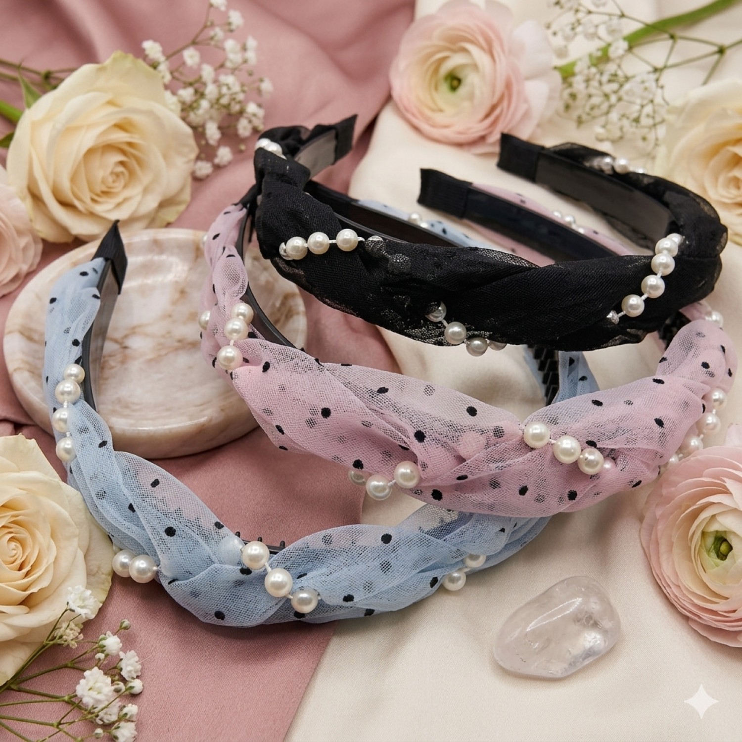 Fashion Alley Pearl Hair Band For Women Pack Of 12