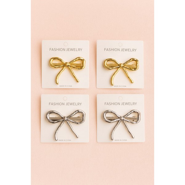Fashion Alley Bow Metal Hair Pin For Women Pack Of 12 Pc