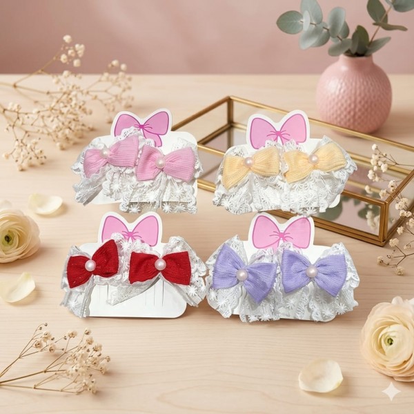 Fashion Alley Bow Hair Pin For Kids Pack Of 24 Pc 