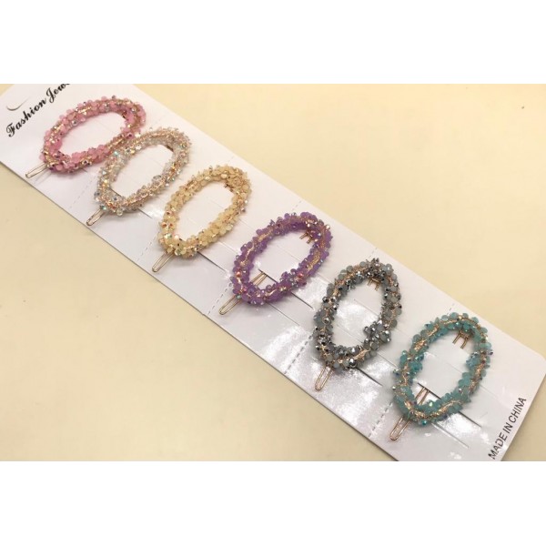 Fashion Alley Random Shape Crystal Hair Pin [Pack Of 12]