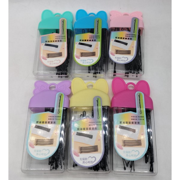 Fashion Alley Black Bob Pin For Women [Pack Of 12 Box]