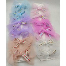 Fashion Alley Bow Organza Pin [Pack Of 12] 