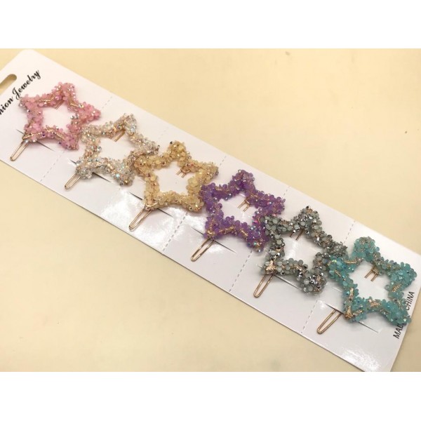Fashion Alley Random Shape Crystal Hair Pin [Pack Of 12]