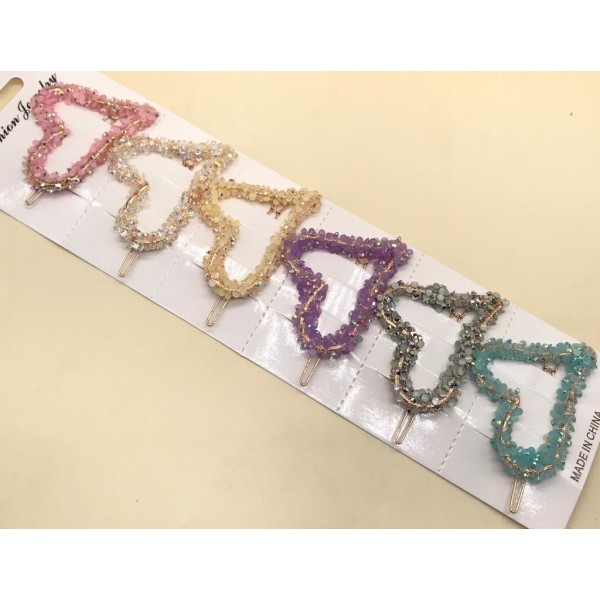 Fashion Alley Random Shape Crystal Hair Pin [Pack Of 12]