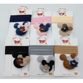 Fashion Alley Hair Pin With Rubber Band For Kids [Pack Of 12 Card]