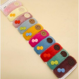 Fashion Alley Random Design Fur Hair Pin For Kids [Pack Of 10]