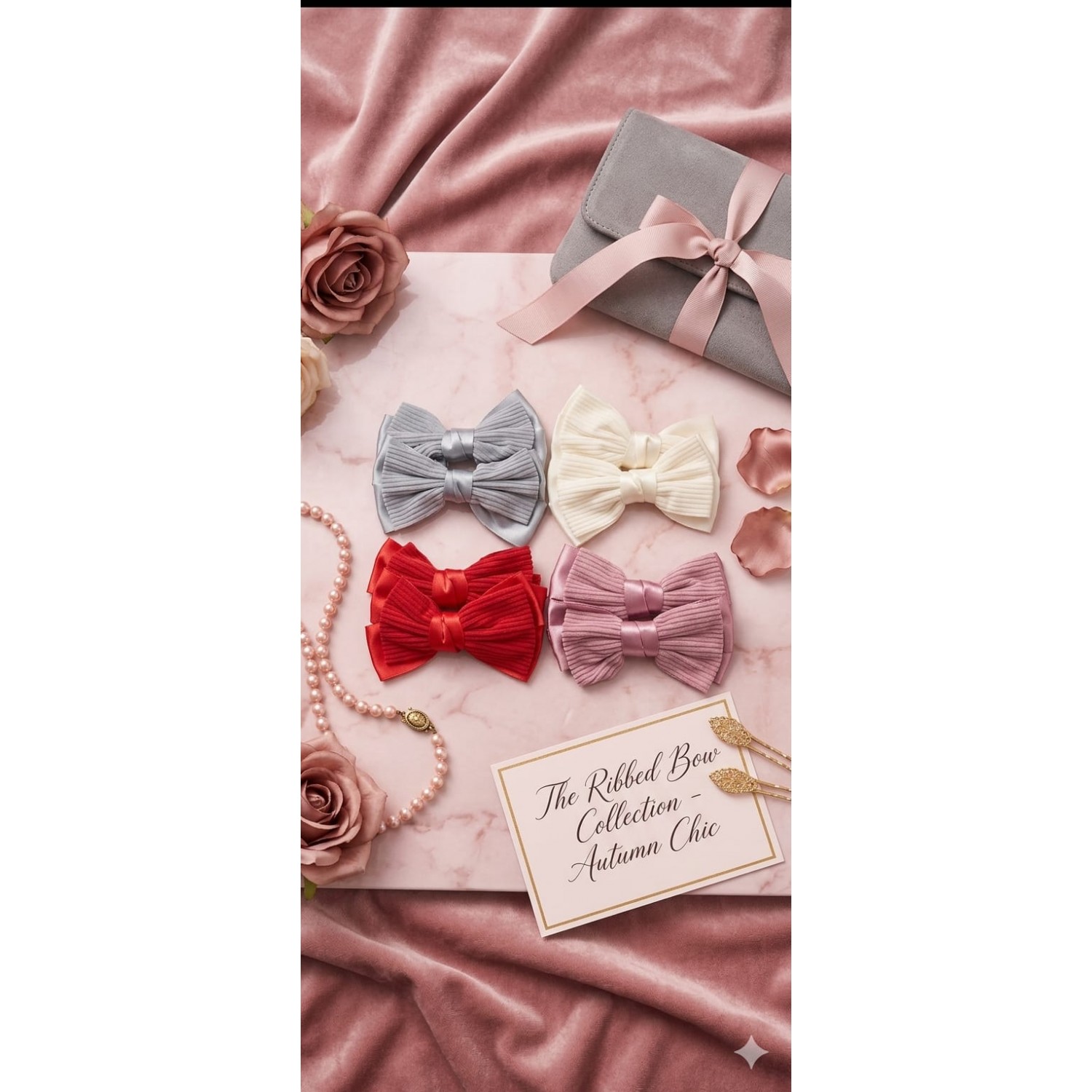 Fashion Alley Assorted  Design Bow Hair Pin For Women Pack Of 12 Pc