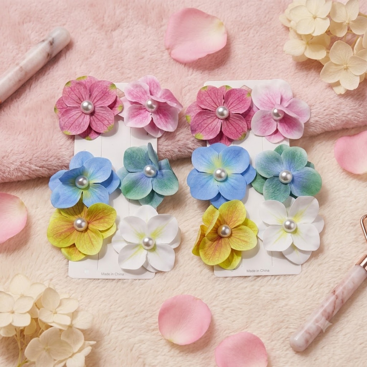 Fashion Alley Flower Hair Pin Kids Pack Of 72 Pc