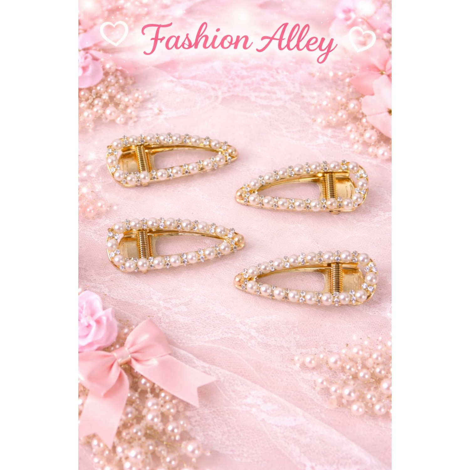 Fashion Alley Korean Metal Hair Pin For Women Pack Of 10 Pc