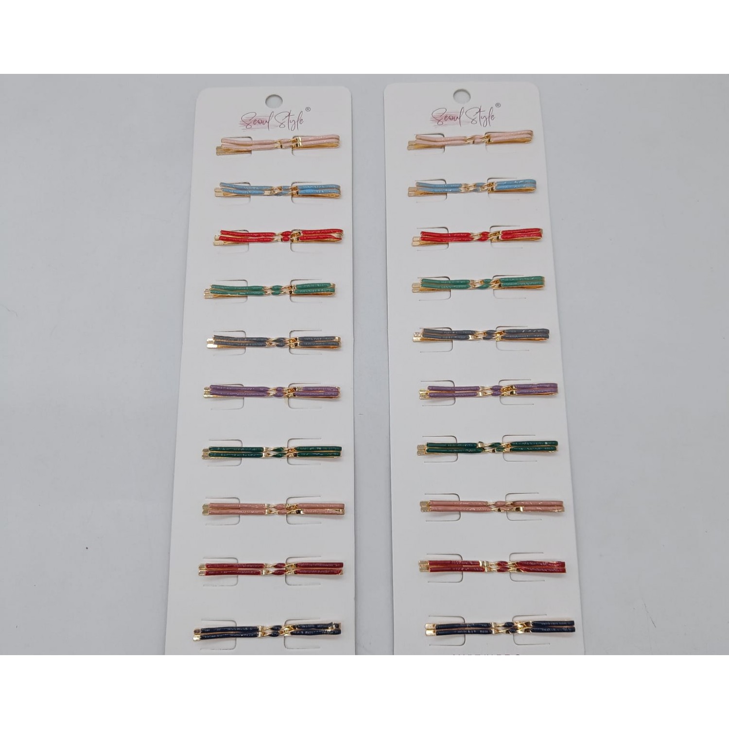 Fashion Alley Assorted Color shine Clip Card [Pack Of 12 Cards]