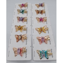 Fashion Alley Butterfly Kids Hair Pin [Pack Of 12 Pc]