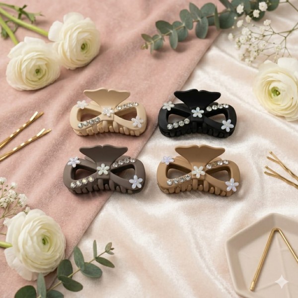 Fashion Alley 9 Cm Matt Hair Claw For Women Pack Of 12