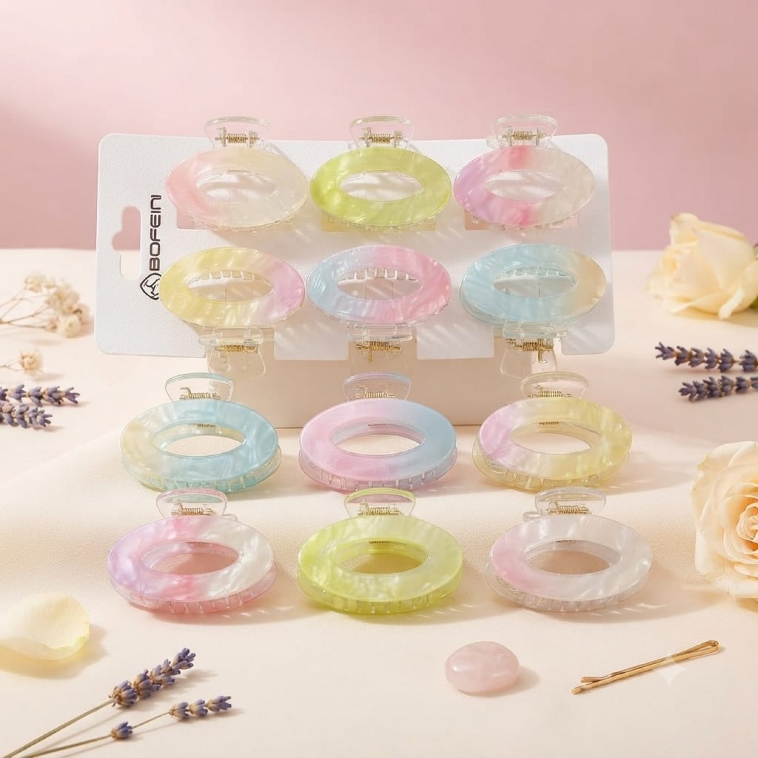 Bofeini 4Cm Hair Claw For Women Pack Of 12