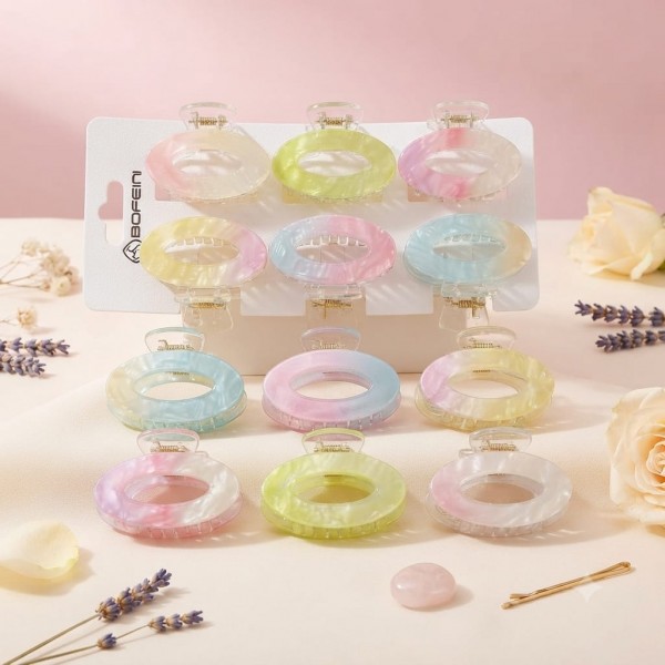 Bofeini 4Cm Hair Claw For Women Pack Of 12