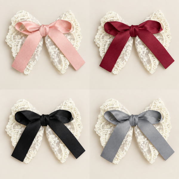 Fashion Alley Bow Hair Pin For Kids Pack Of 12 Pc 