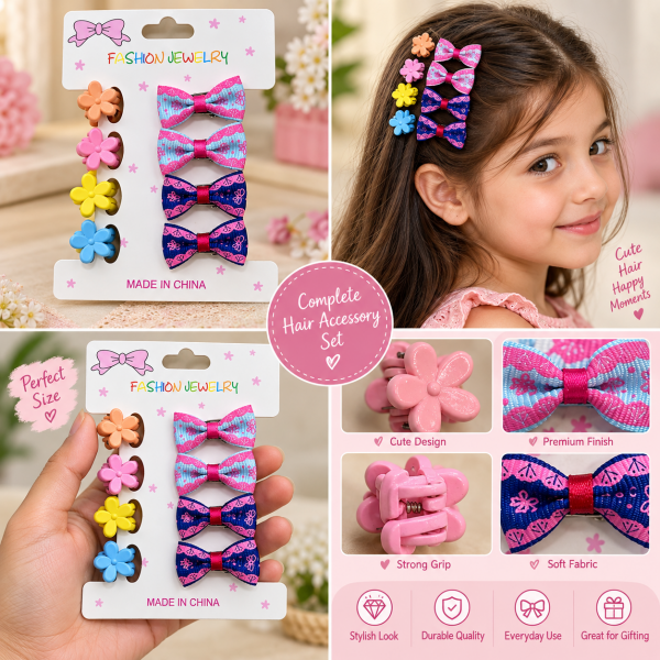 Fashion Alley Bow design Hair Pins for women Pack Of 12