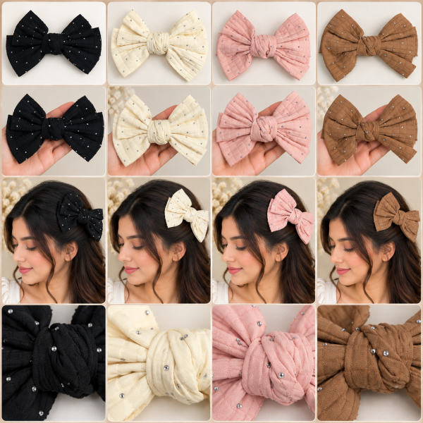 Fashion Alley Bow Hair Pin For Women Pack Of 12 Pc