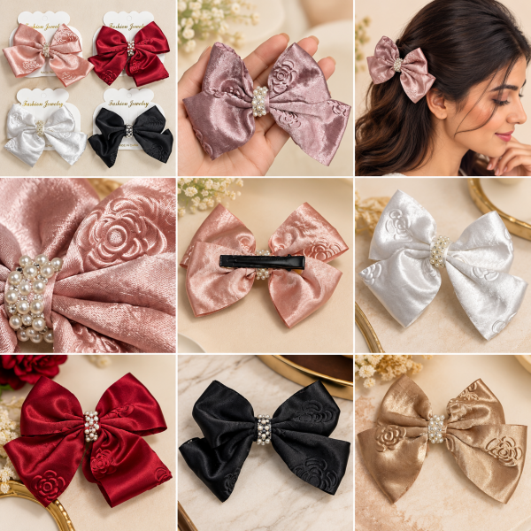 Fashion Alley Bow Hair Pin For Women Pack Of 12 Pc
