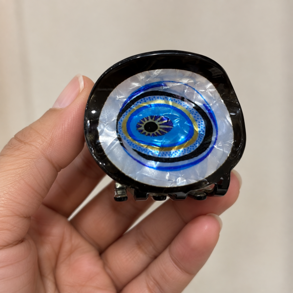 Fashion Alley 5 Cm Evil Eye Hair Claw For Women Pack Of 12 Pc