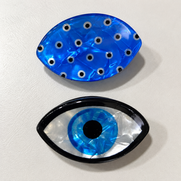 Fashion Alley 4 Cm Evil Eye Hair Claw For Women Pack Of 12 Pc