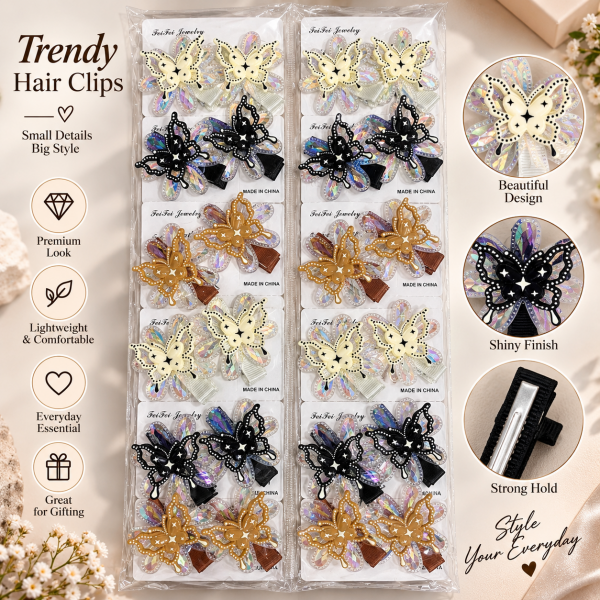 Fashion Alley butterfly Design Hair Pin For women Pack Of 24 Pc