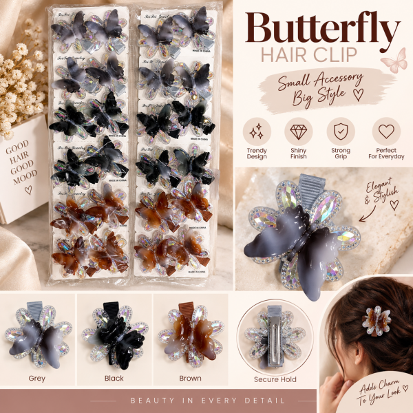 Fashion Alley butterfly Design Hair Pin For women Pack Of 24 Pc