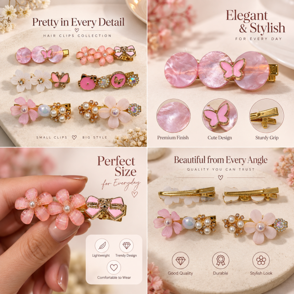 Fashion Alley flower Design Hair Pin For women Pack Of 24 Pc