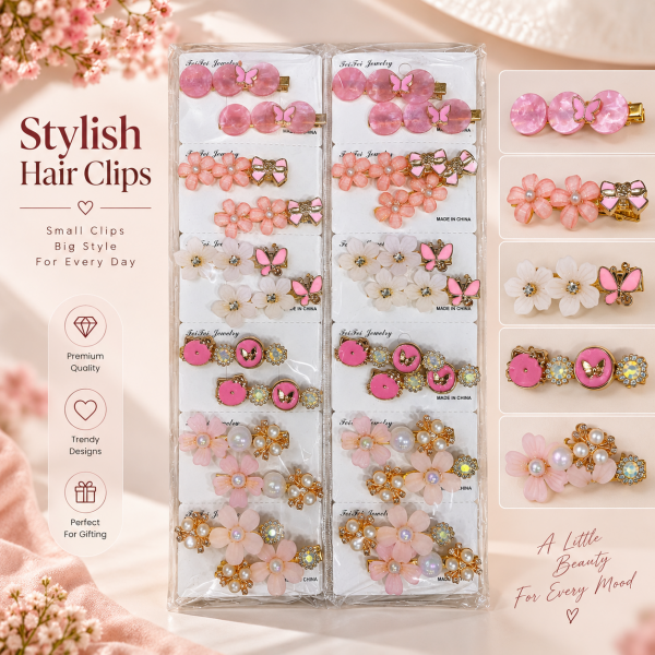 Fashion Alley flower Design Hair Pin For women Pack Of 24 Pc