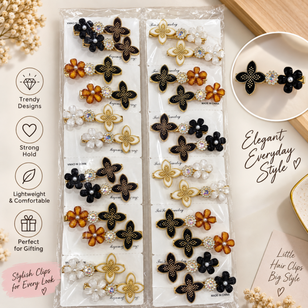 Fashion Alley flower Design Hair Pin For women Pack Of 24 Pc