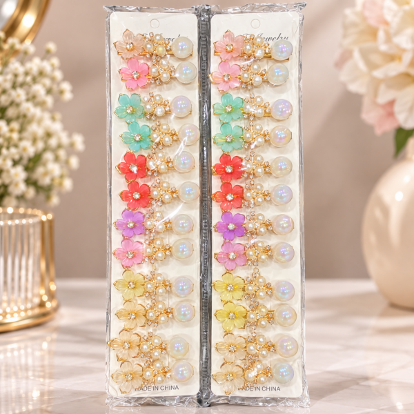 Fashion Alley flower Design Hair Pin For women Pack Of 24 Pc