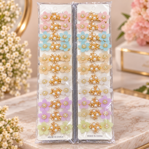 Fashion Alley flower Design Hair Pin For women Pack Of 24 Pc